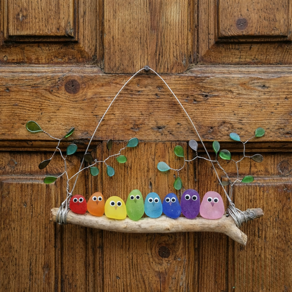 🌈Seaglass Rainbow Birds